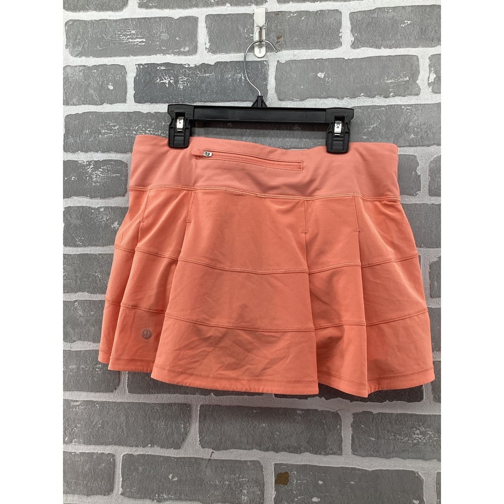 Lululemon Pace Rival Skirt Tall Coral Orange Pleated Tennis Skort Size 6 LW8AB3R - Picture 4 of 5